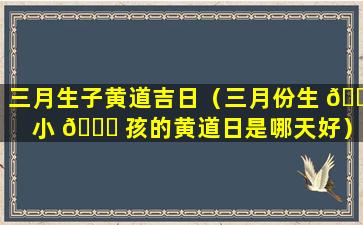 三月生子黄道吉日（三月份生 🕷 小 🐛 孩的黄道日是哪天好）